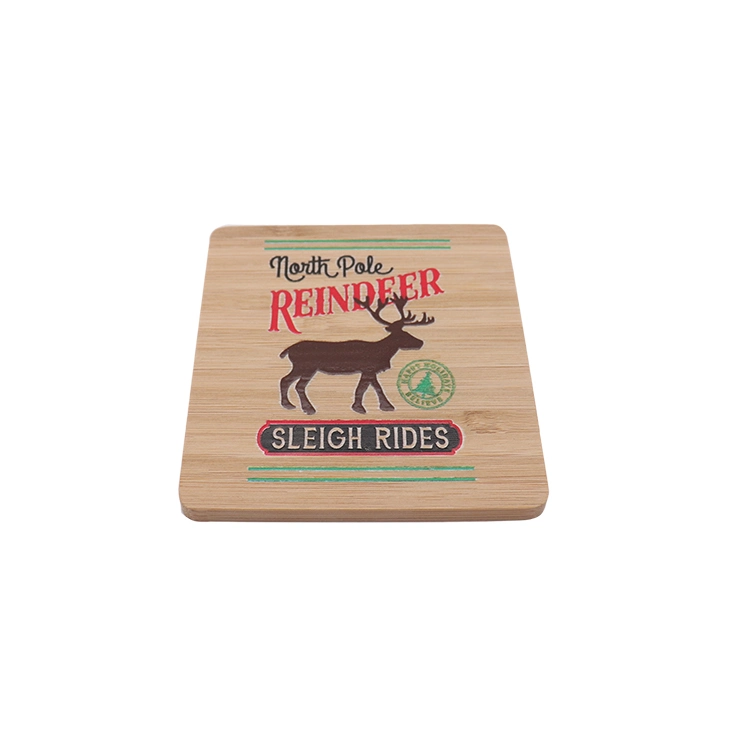 Modern Design Table Placemat Square Bamboo Wooden Coaster with Logo UV Printing