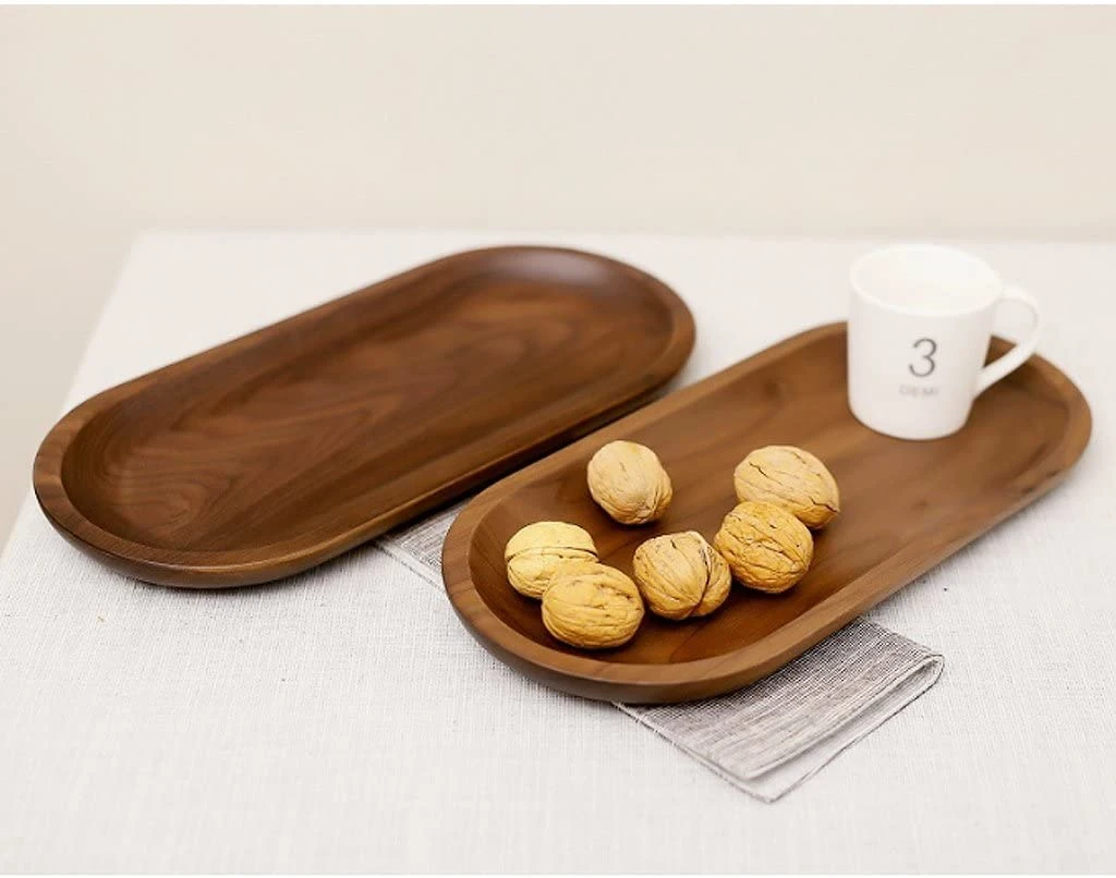 Rectangle Walnut Food Tray Wooden Serving Tray