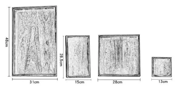Large Nesting Serving Wooden Trays for Breakfast/Coffee Table/Food/Desk Organizer